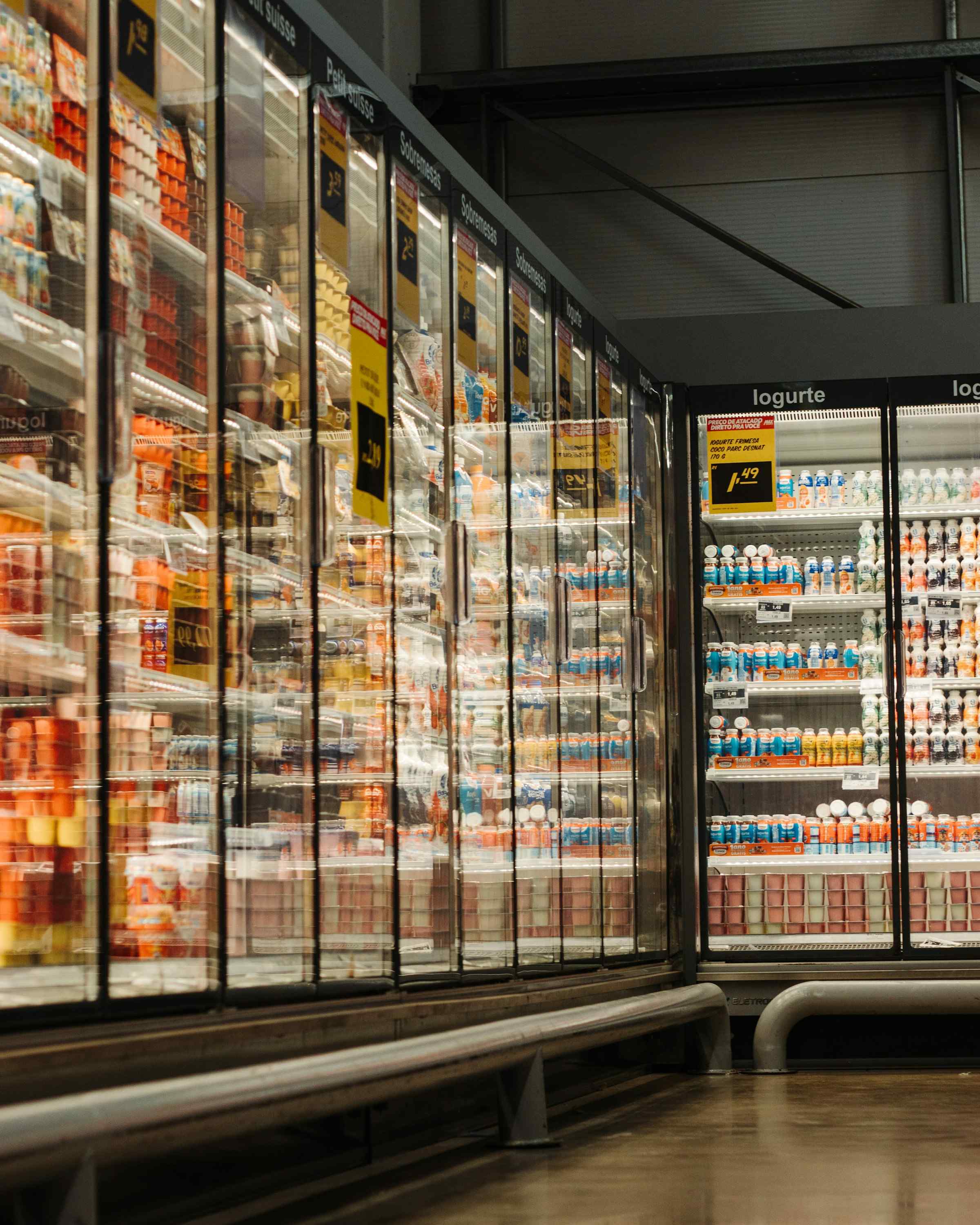 refrigerated dairy display case