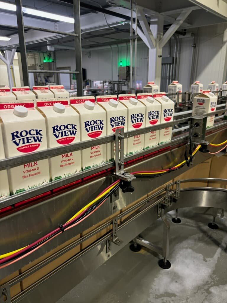 Rock View cartons on conveyor line